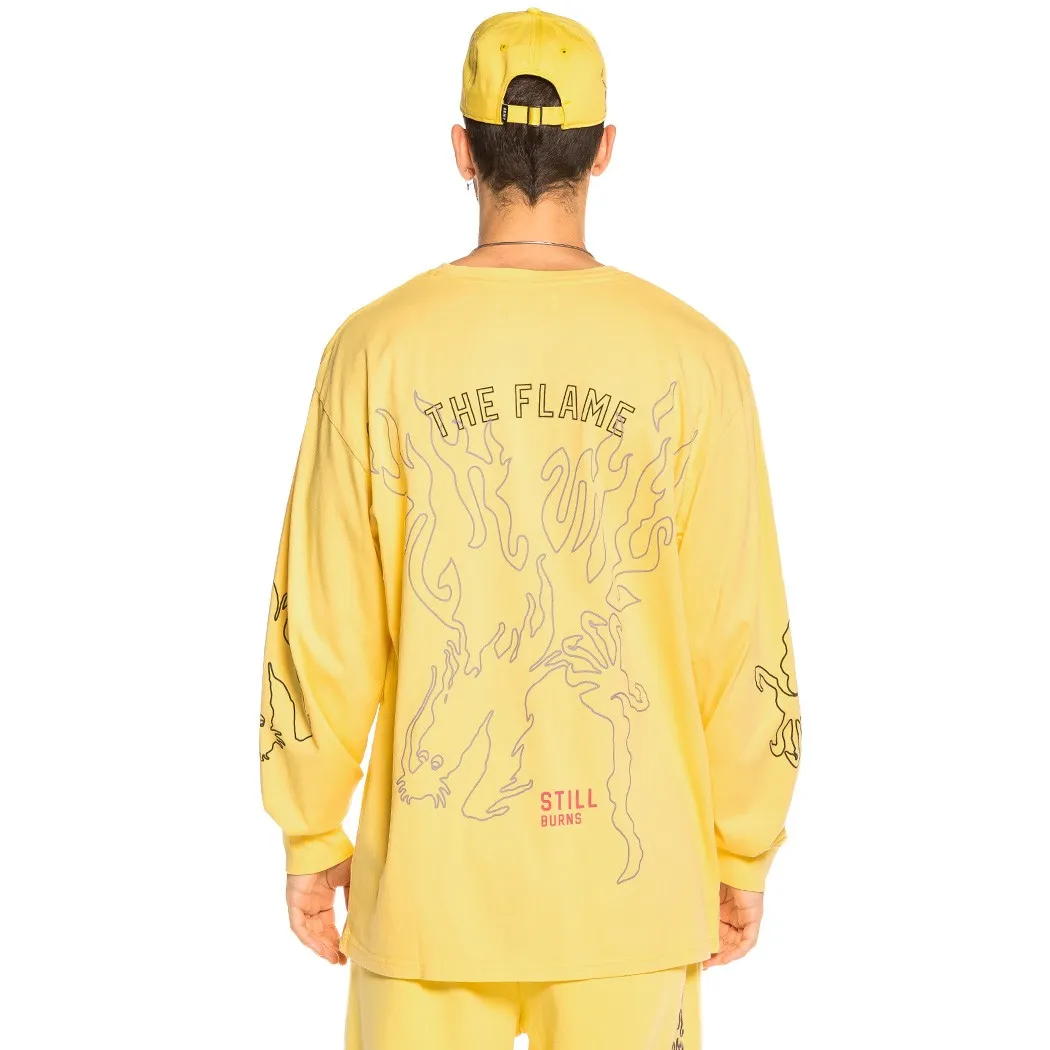 CAMISETA GRIMEY MANGA LARGA UNISEX YOGA FIRE LONG SLEEVE TEE YELLOW REF. GLS133FW20YLW AMARILLA THE FLAME