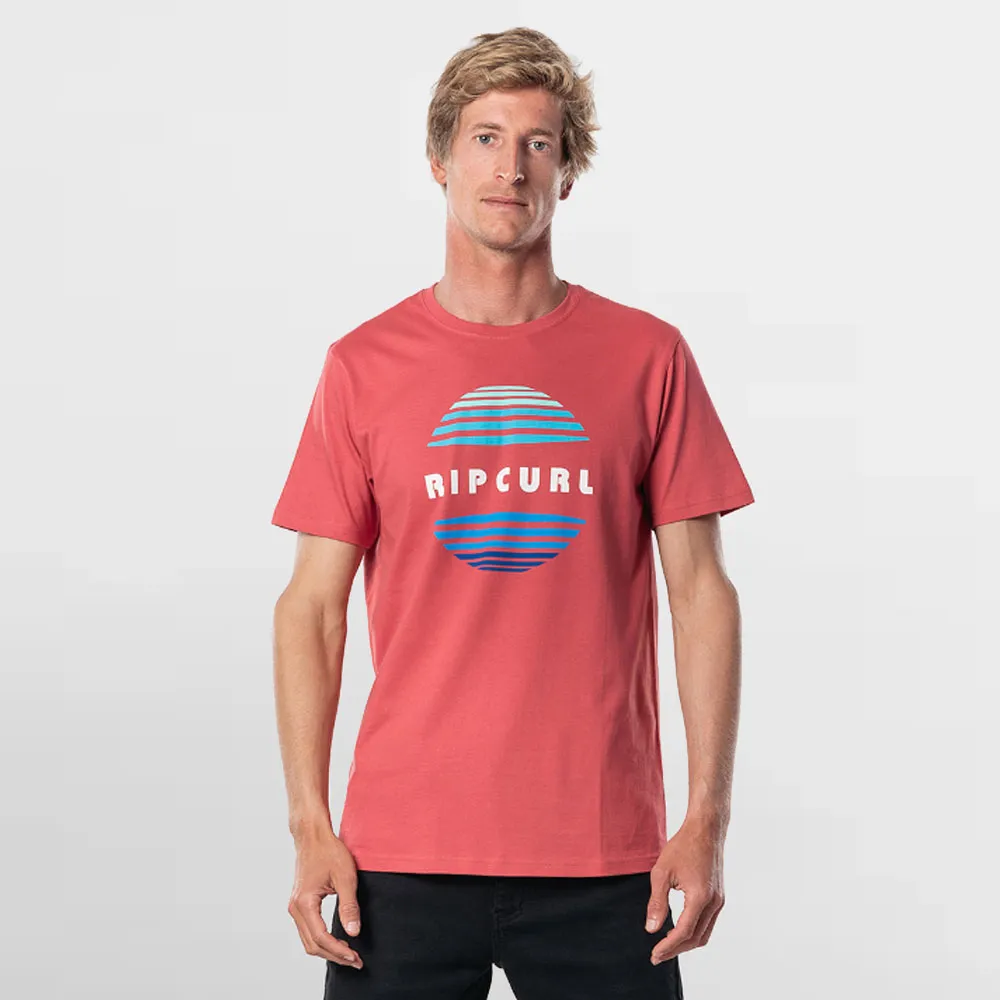 Camiseta RIP CURL hombre manga corta El Mama Short Sleeve Tee Washed Red Ref. CTEQM5 surfera roja