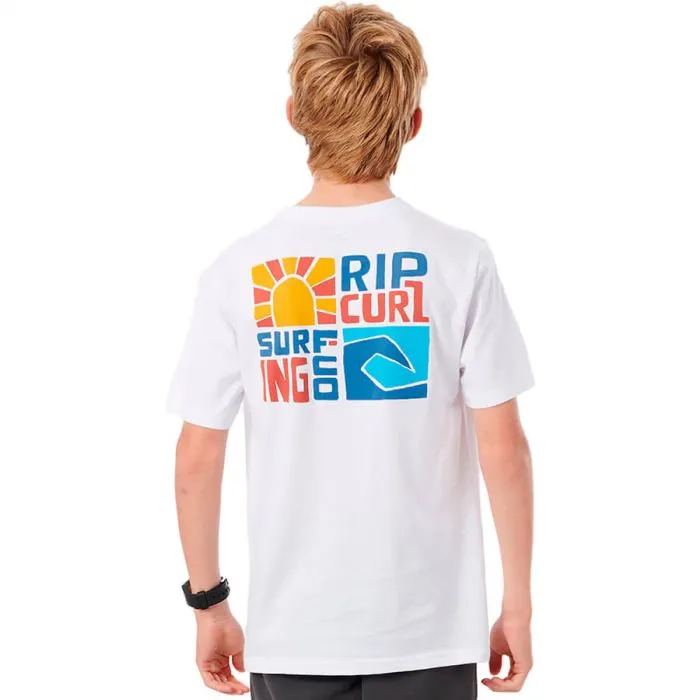 Camiseta RIP CURL manga corta niño surfera Oceanz Boy White Ref. KTEZT9 blanca