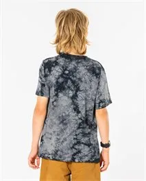Camiseta RIP CURL Niño manga corta surfera Origin Dyed black Ref. KTEVR9 negra con degradado
