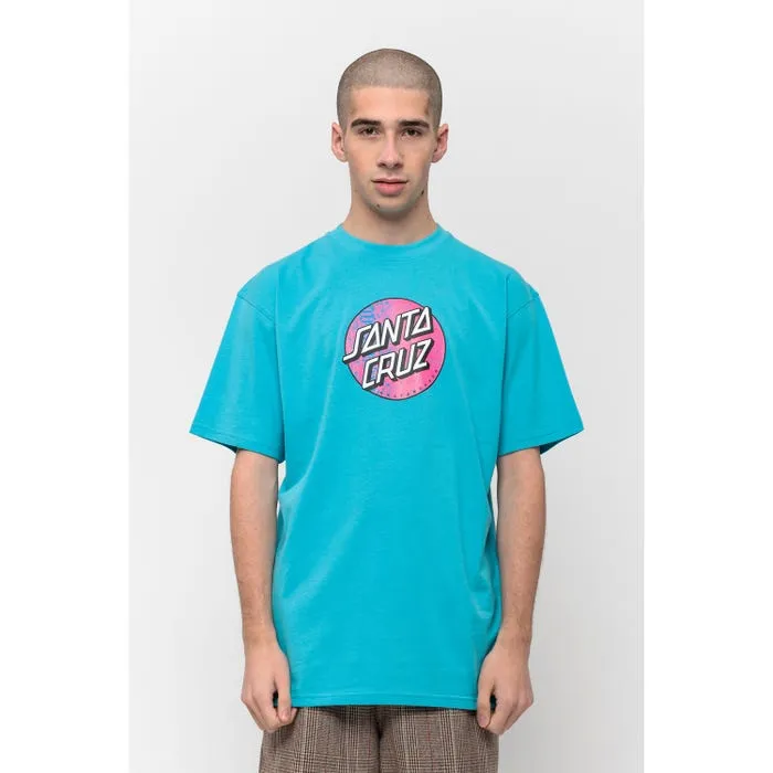 CAMISETA SANTA CRUZ CHICO MANGA CORTA SCALES DOT TSHIRT AQUA REF. SCATEE5963 AZUL AQUA CON LOGO PECHO