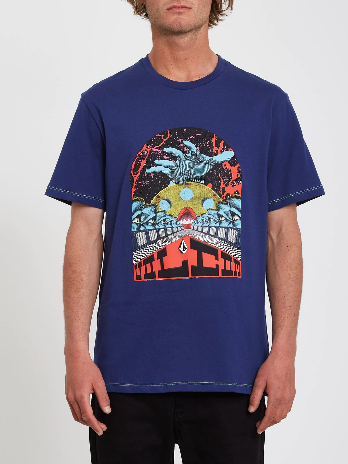 Camiseta VOLCOM manga corta hombre ELZO DURT – BLUEPRINT Ref. A5212212_WHT azul Featured Artist