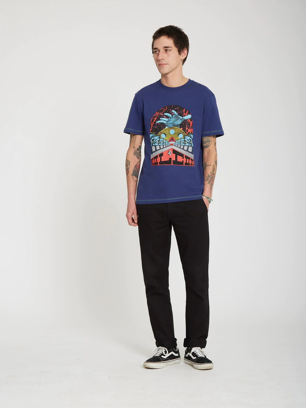 Camiseta VOLCOM manga corta hombre ELZO DURT – BLUEPRINT Ref. A5212212_WHT azul Featured Artist