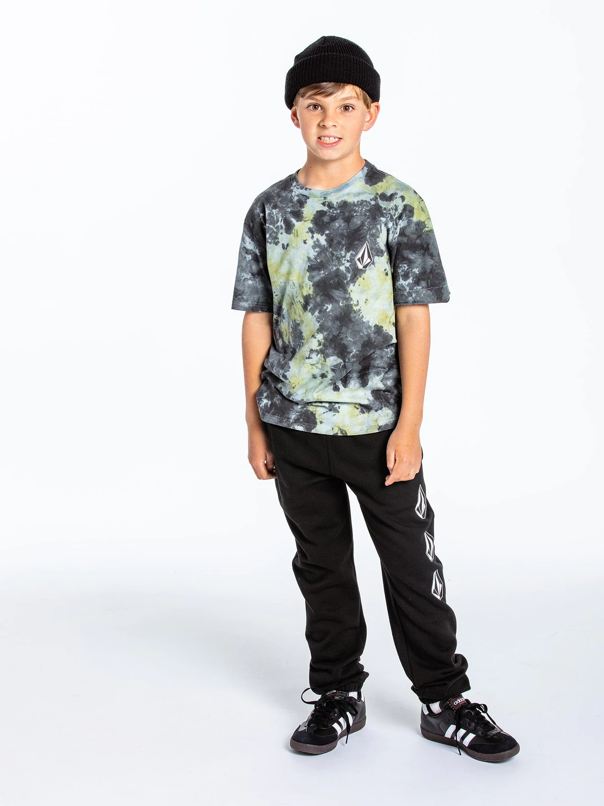 Camiseta VOLCOM manga corta niño ICONIC DYE – LIME TIE DYE  Ref. C5212202_LTD negra/amarilla degradada