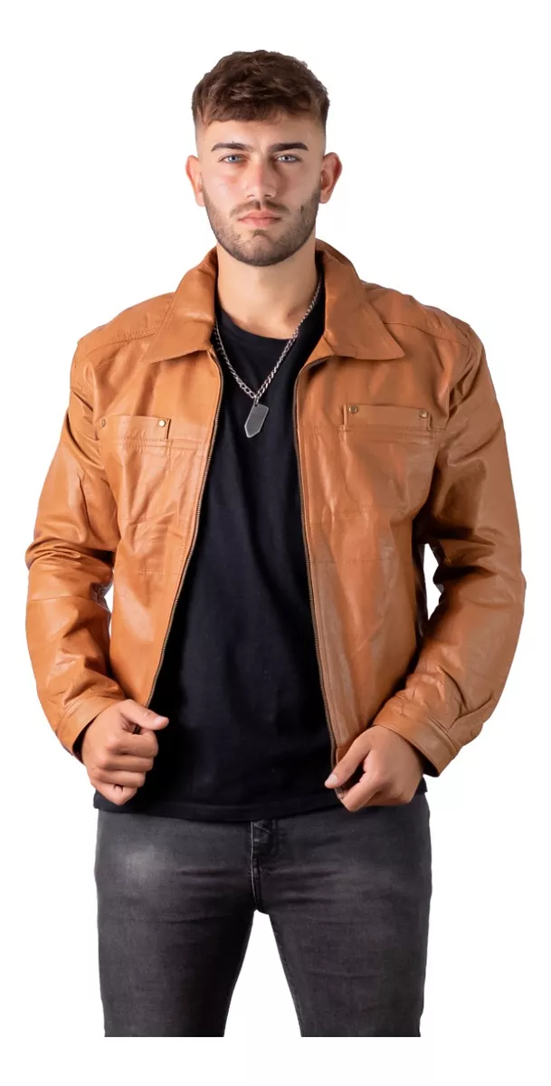 CAMPERA DE CUERO VACUNO 100% LEGITIMO DE HOMBRE  ART: MOTO