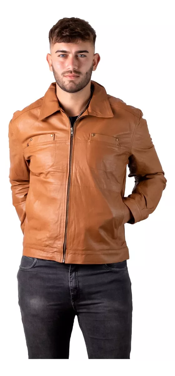 CAMPERA DE CUERO VACUNO 100% LEGITIMO DE HOMBRE  ART: MOTO
