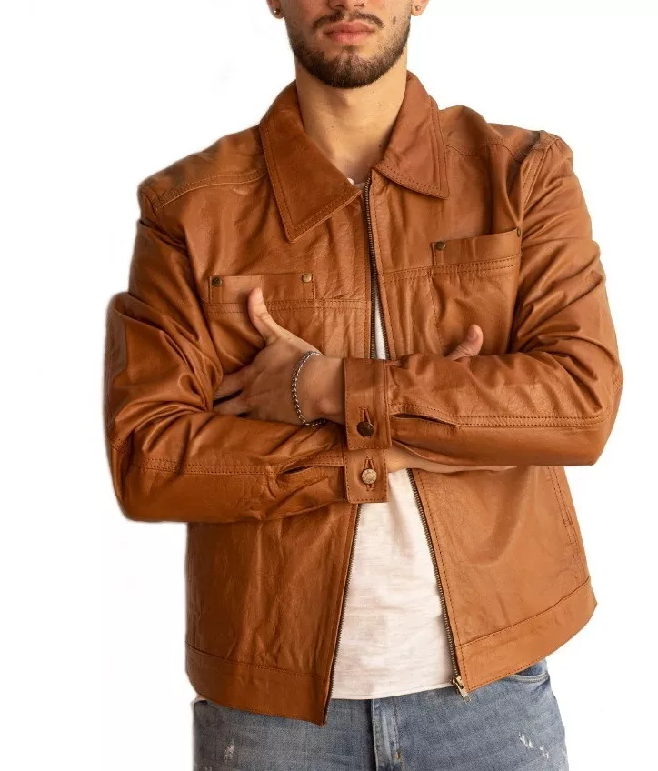 CAMPERA DE CUERO VACUNO 100% LEGITIMO DE HOMBRE  ART: MOTO