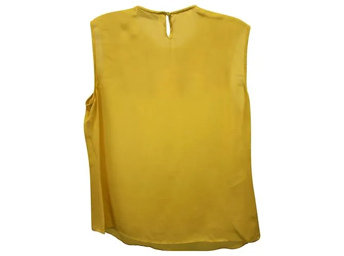 Carolina Herrera Top Sin Mangas Con Adornos En Seda Amarilla Amarillo 