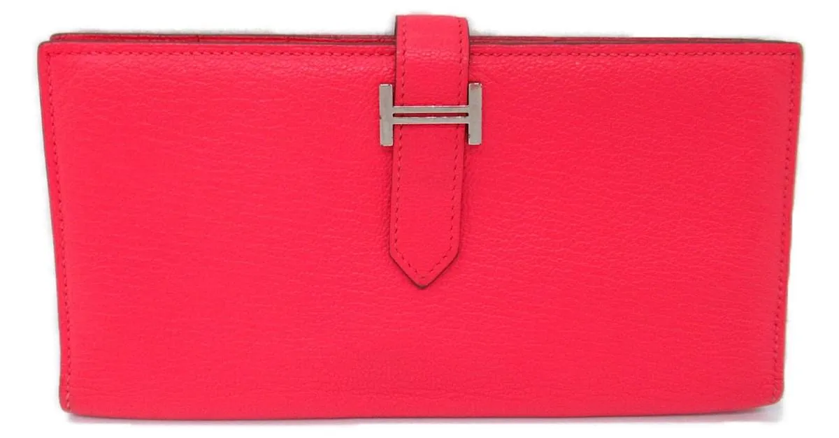 Cartera Longa Soufflet Bearn de Hermès Rosa 