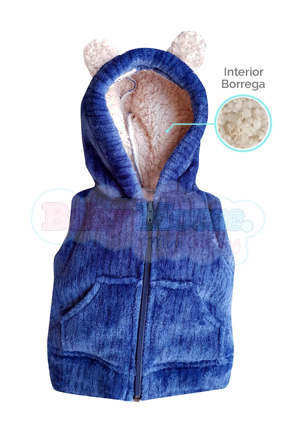 CHALECO BEBé OREJAS OSO  AZUL