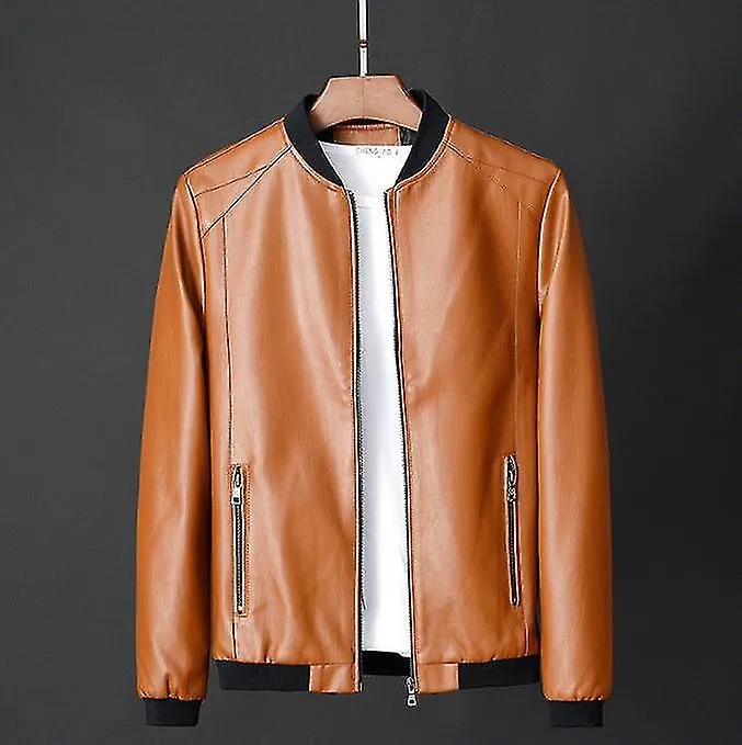 Chaqueta de cuero para hombre motocicleta Pu talla grande