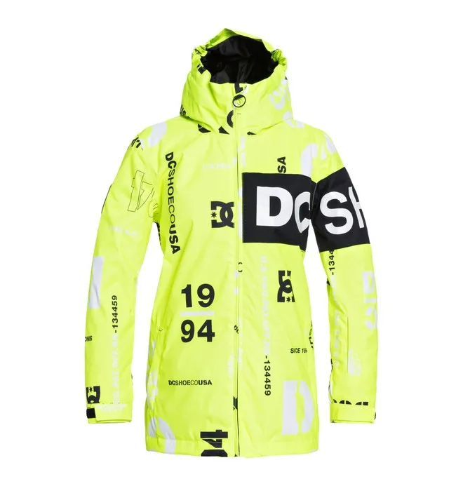 Chaqueta nieve DC Shoes niño con capucha Snowboard JACKET SYNDICATE SAFETY YELLOW (xywk) Ref. ADBTJ03001 negra y amarilla flúor