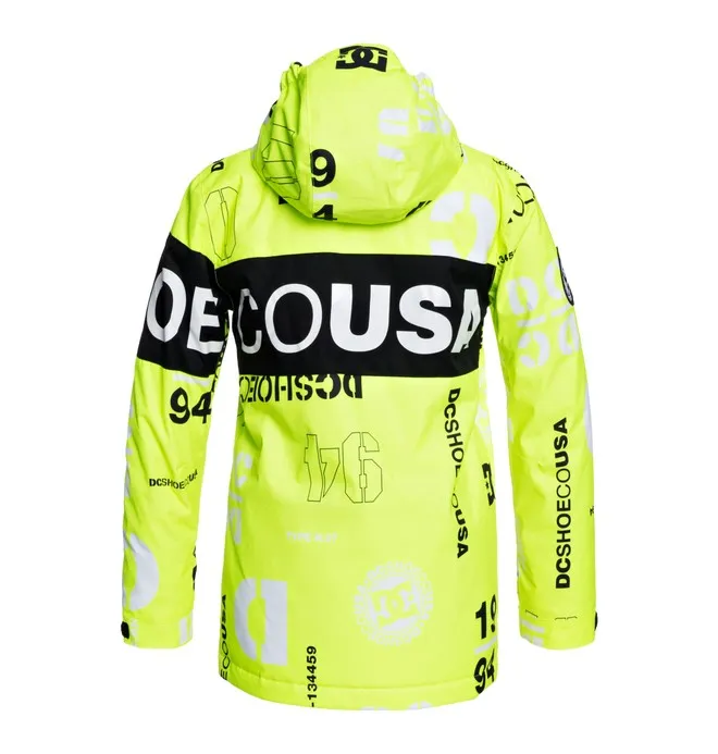 Chaqueta nieve DC Shoes niño con capucha Snowboard JACKET SYNDICATE SAFETY YELLOW (xywk) Ref. ADBTJ03001 negra y amarilla flúor