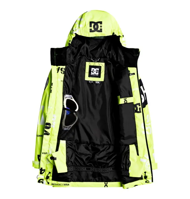 Chaqueta nieve DC Shoes niño con capucha Snowboard JACKET SYNDICATE SAFETY YELLOW (xywk) Ref. ADBTJ03001 negra y amarilla flúor