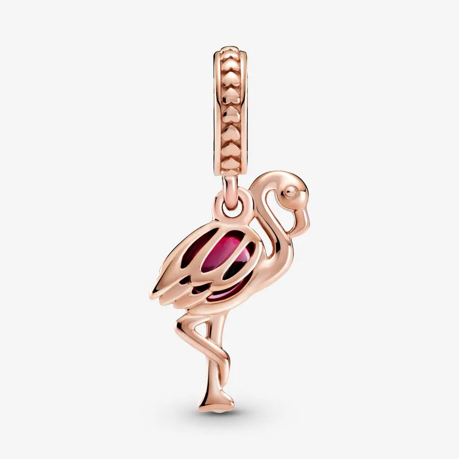Charm Colgante Cristal de Murano Flamenco Rosa 789431C01