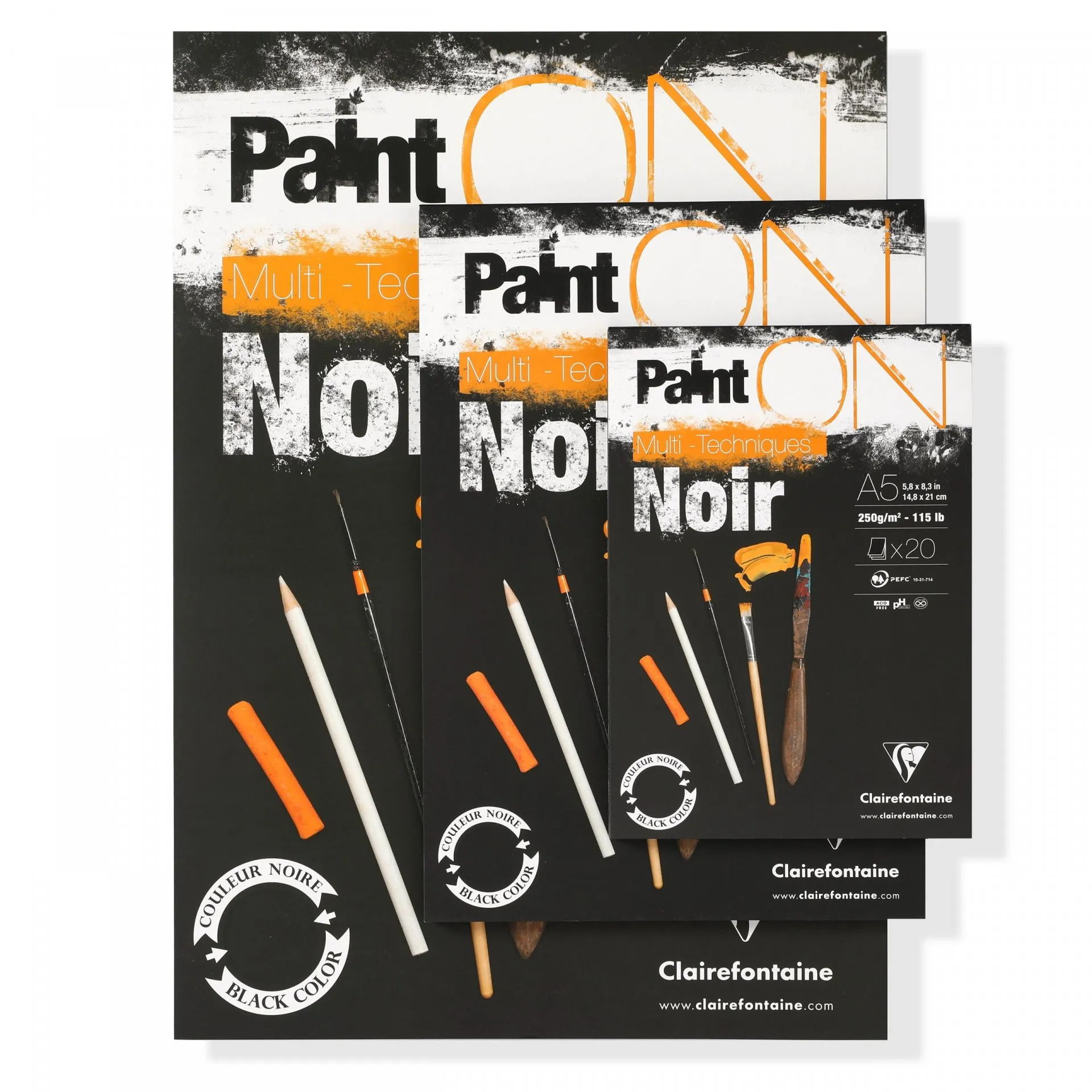 Clairefontaine Mixed Media Block Paint'ON Noir