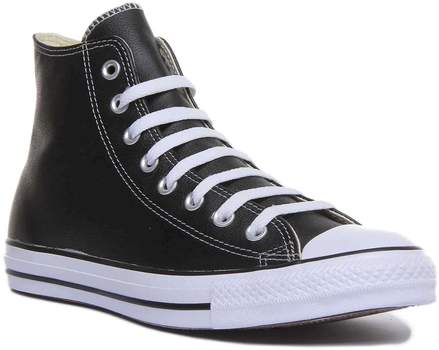 Converse Chuck Taylor All Star Hi Zapatillas de cuero con cordones para en negro