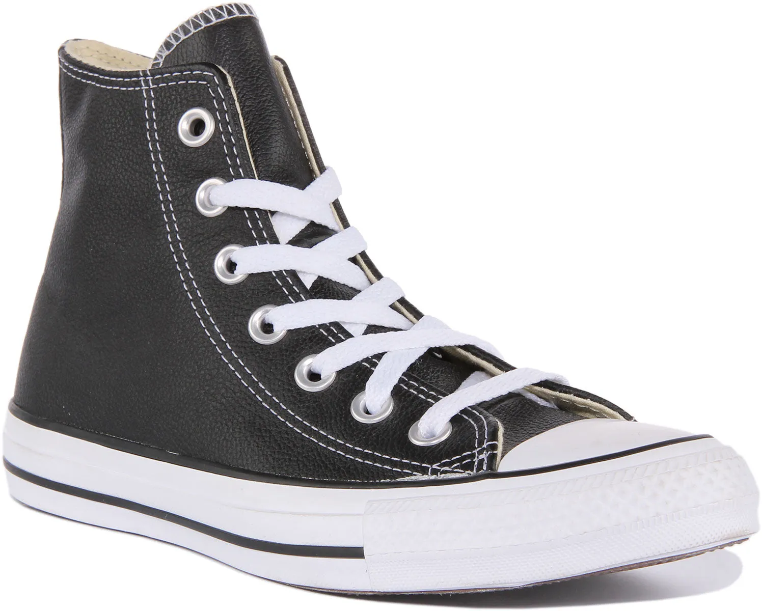 Converse Chuck Taylor All Star Hi Zapatillas de cuero con cordones para en negro