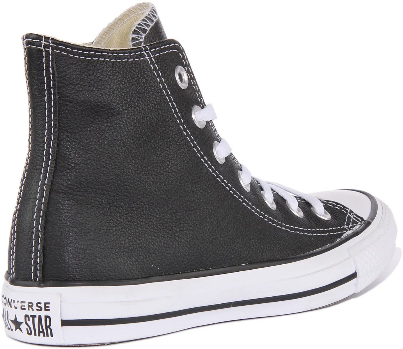 Converse Chuck Taylor All Star Hi Zapatillas de cuero con cordones para en negro