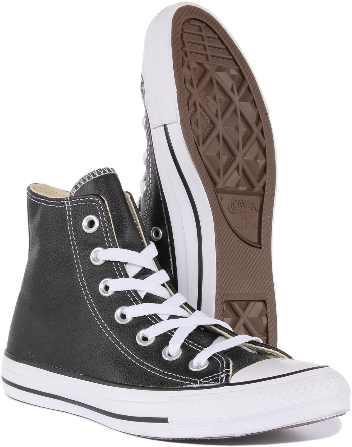 Converse Chuck Taylor All Star Hi Zapatillas de cuero con cordones para en negro