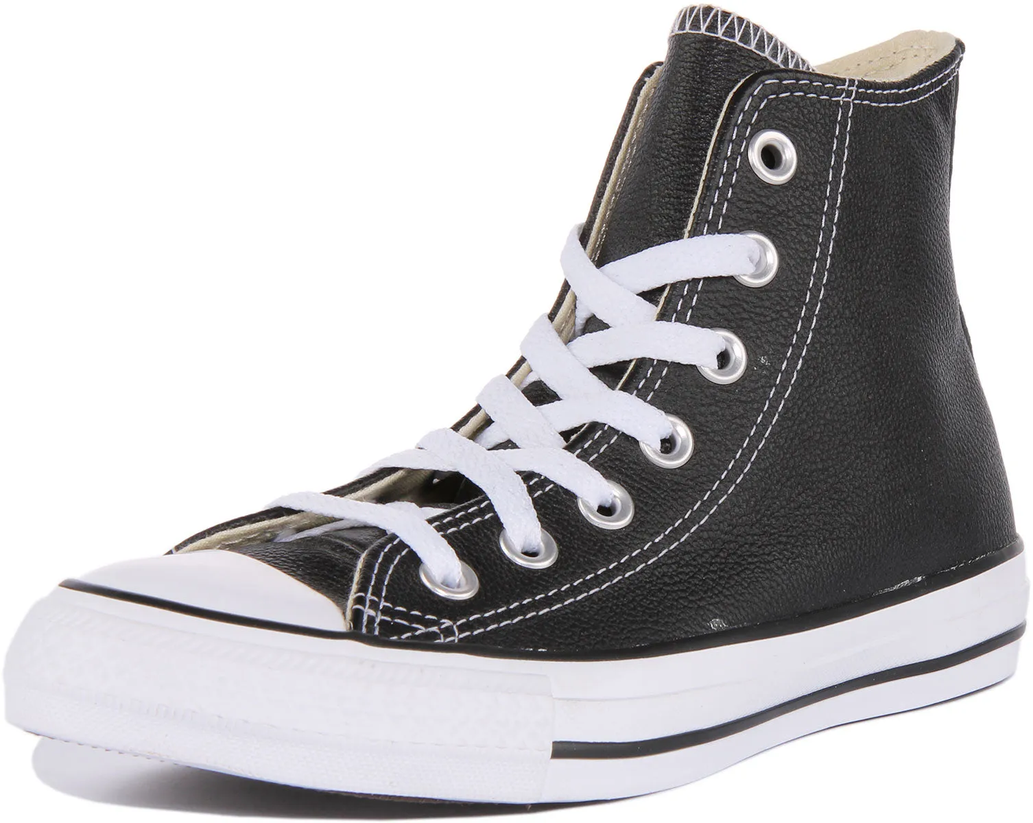 Converse Chuck Taylor All Star Hi Zapatillas de cuero con cordones para en negro