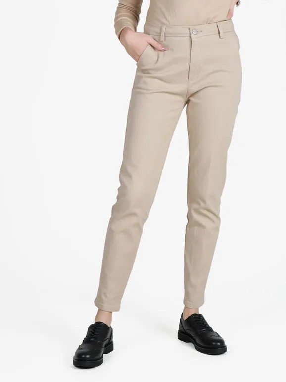 Cover Girl Pantalón de algodón de talle bajo para mujer