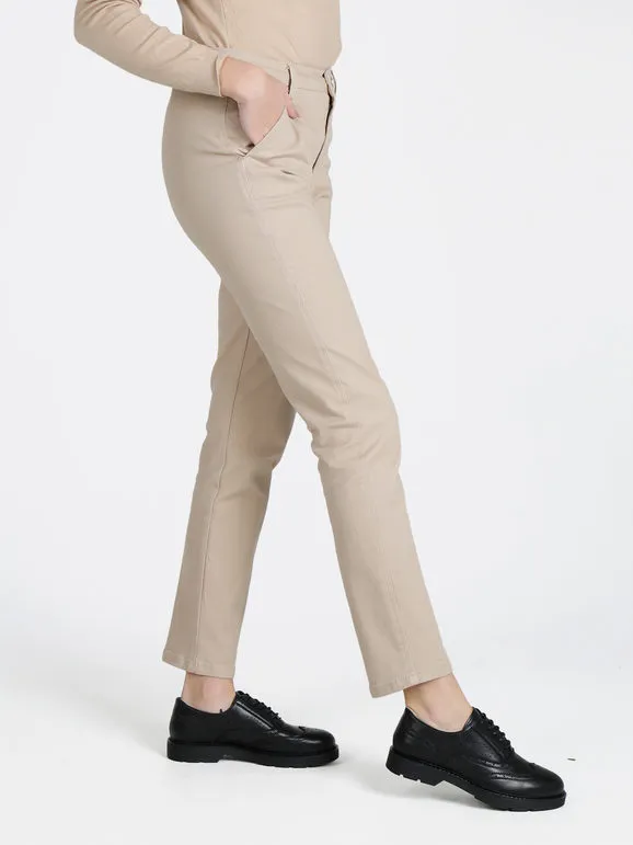 Cover Girl Pantalón de algodón de talle bajo para mujer