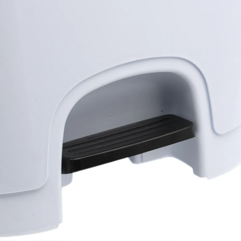 Cubo Basura Plastico Apertura Pedal 27 Litros Blanco