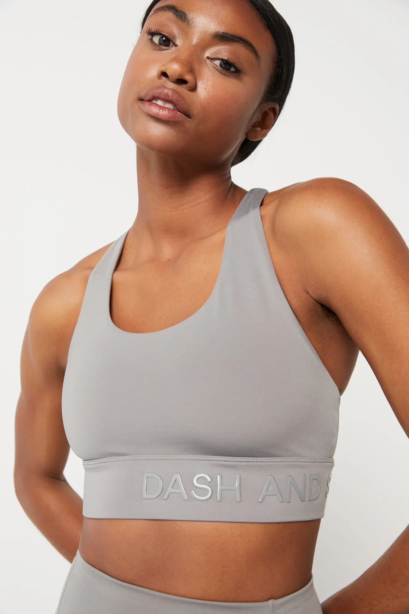 Dash and Stars Sujetador deportivo gris 4D Stretch