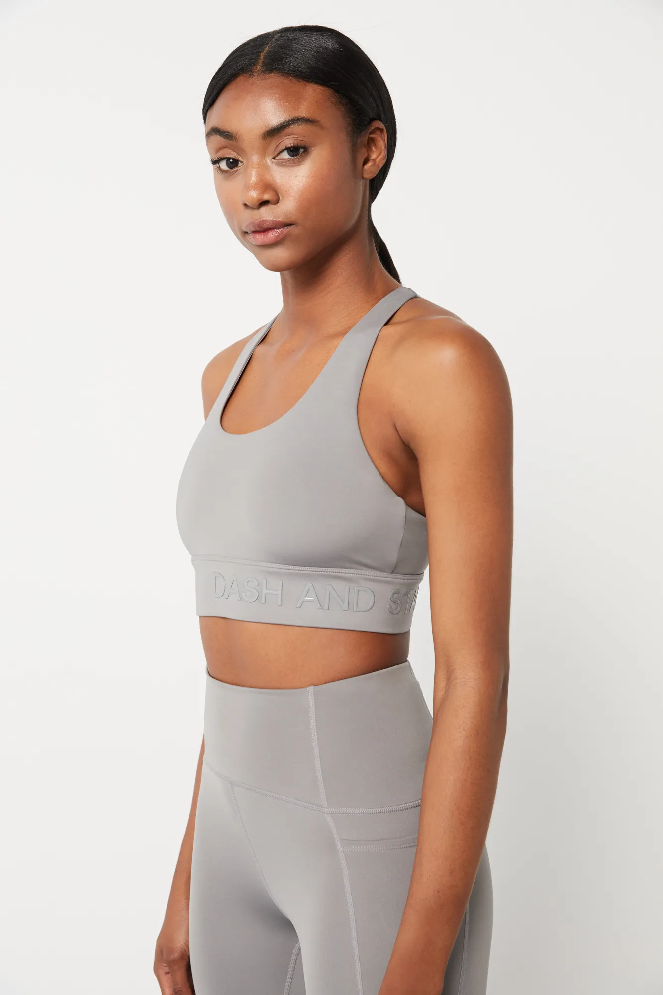 Dash and Stars Sujetador deportivo gris 4D Stretch