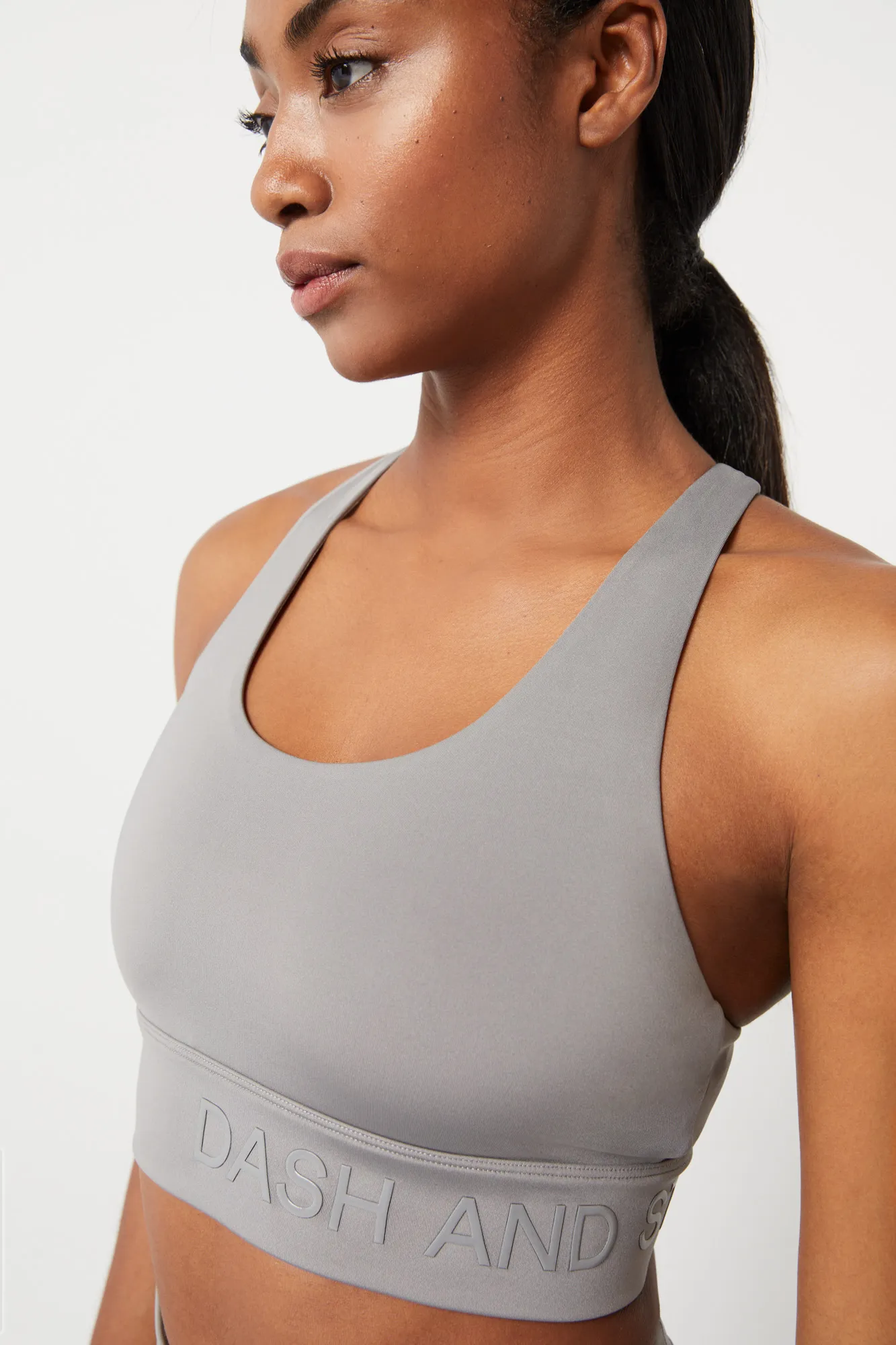 Dash and Stars Sujetador deportivo gris 4D Stretch