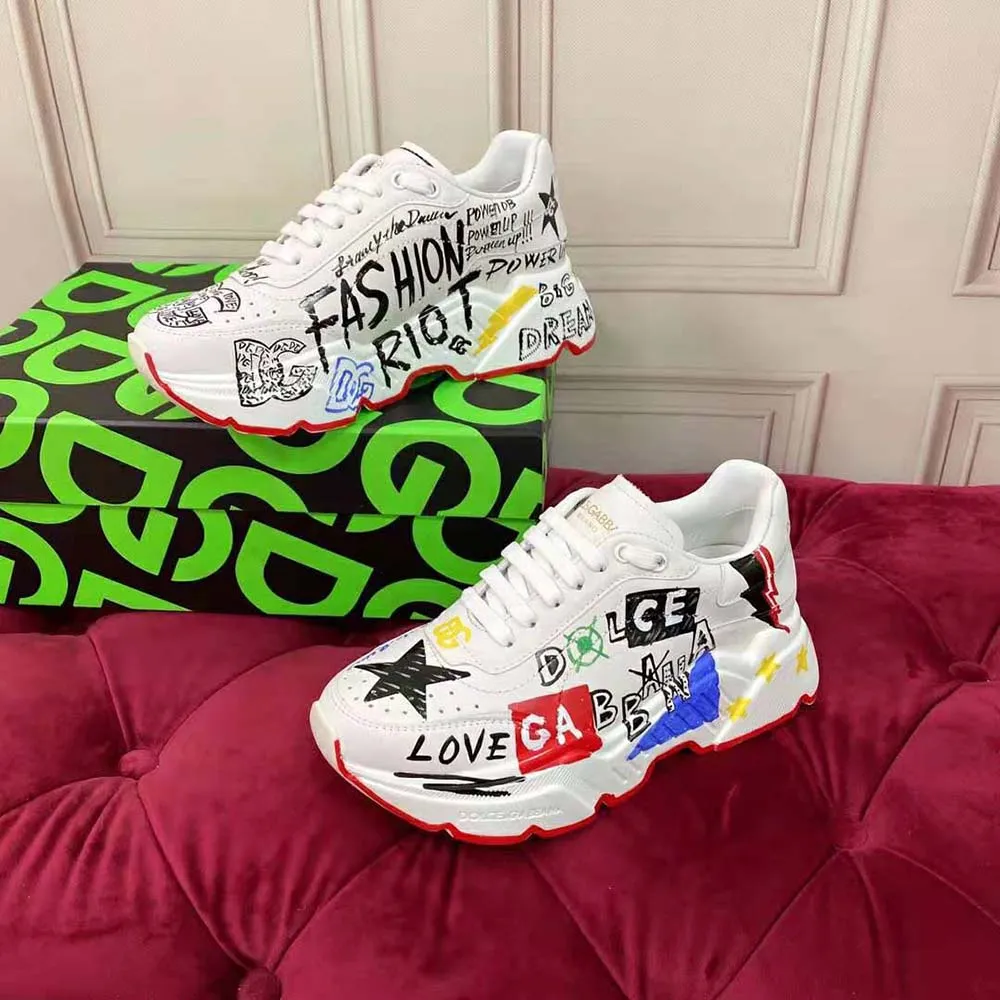 DOLCE GABBANA D&G MUJER ZAPATILLAS DAYMASTER DE NAPA DE PIEL DE BECERRONEGRO