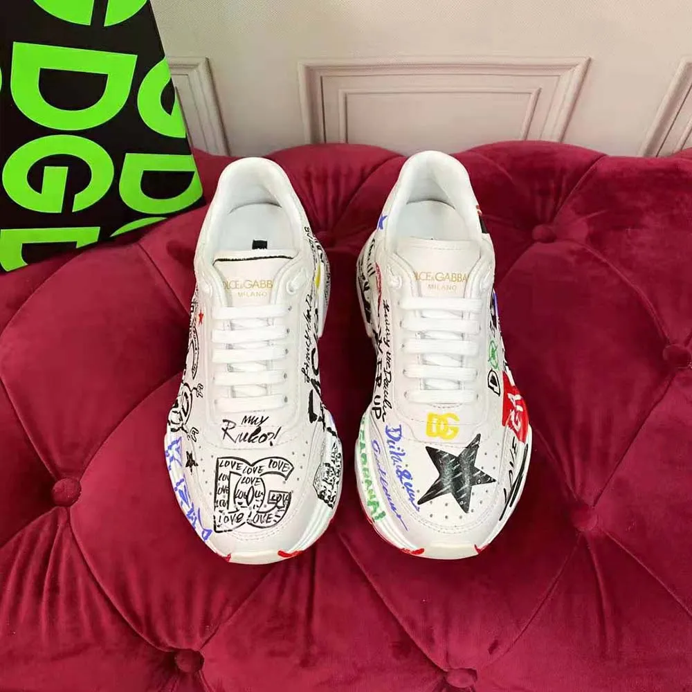 DOLCE GABBANA D&G MUJER ZAPATILLAS DAYMASTER DE NAPA DE PIEL DE BECERRONEGRO