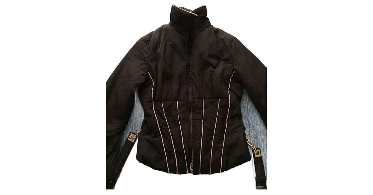 Elisabetta Franchi Chaquetas Negro Gold hardware 