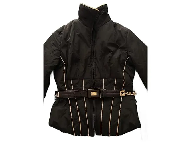Elisabetta Franchi Chaquetas Negro Gold hardware 