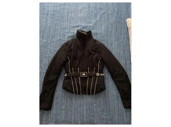 Elisabetta Franchi Chaquetas Negro Gold hardware 
