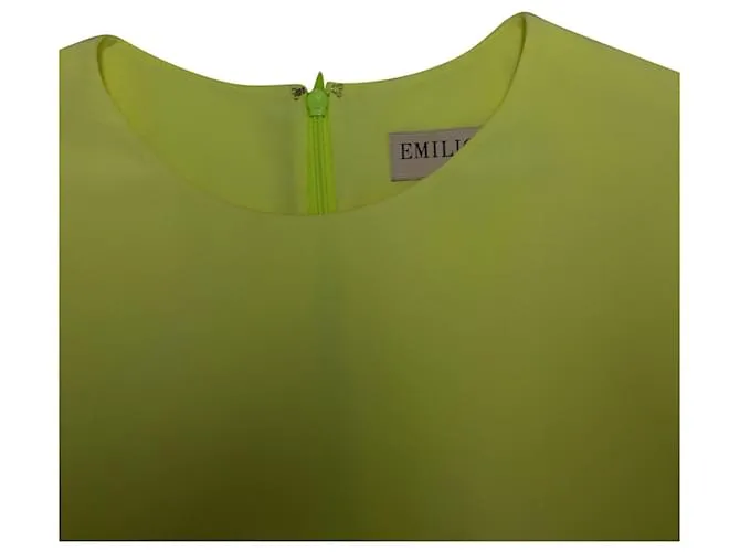 Emilio Pucci Minivestido con detalle de encaje en seda amarilla Amarillo 
