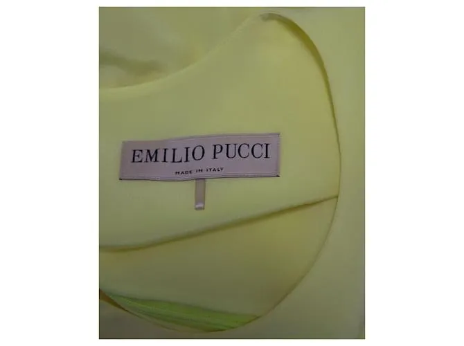 Emilio Pucci Minivestido con detalle de encaje en seda amarilla Amarillo 