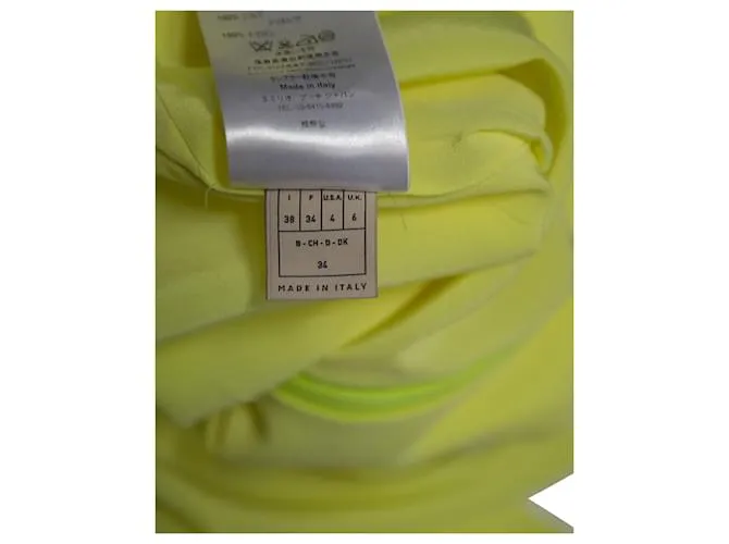 Emilio Pucci Minivestido con detalle de encaje en seda amarilla Amarillo 