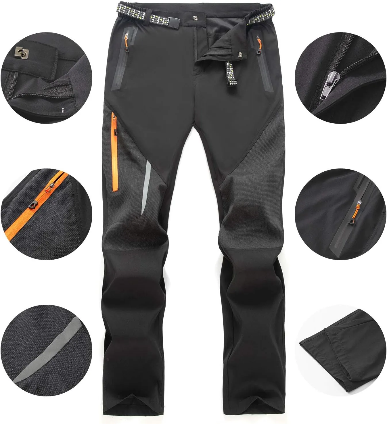Freiesoldaten de Los Hombres Exterior Pantalones Ligeros Secado Rápido Senderismo Caza Pantalones de Pesca con Cinturón