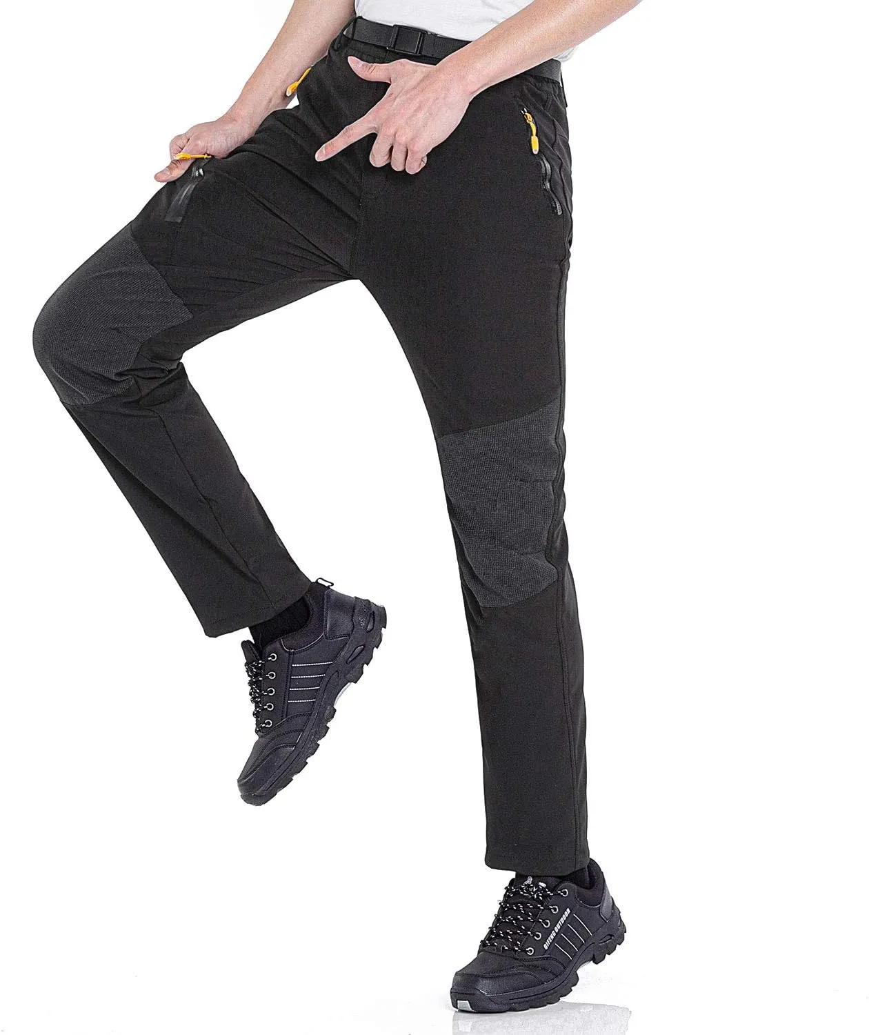Freiesoldaten de Los Hombres Exterior Pantalones Ligeros Secado Rápido Senderismo Caza Pantalones de Pesca con Cinturón