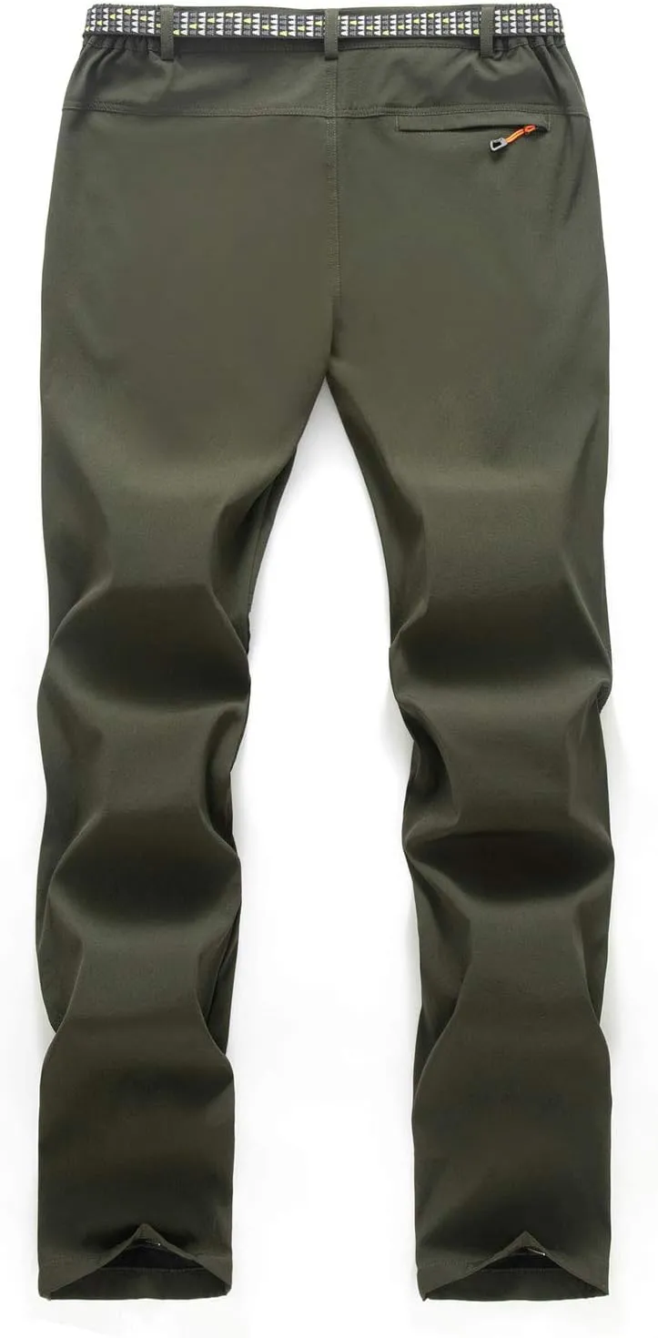 Freiesoldaten de Los Hombres Exterior Pantalones Ligeros Secado Rápido Senderismo Caza Pantalones de Pesca con Cinturón