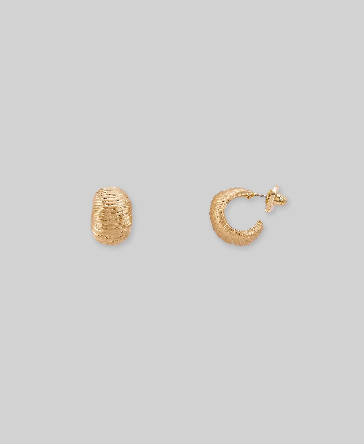 Golden hoops with a shell relief woman