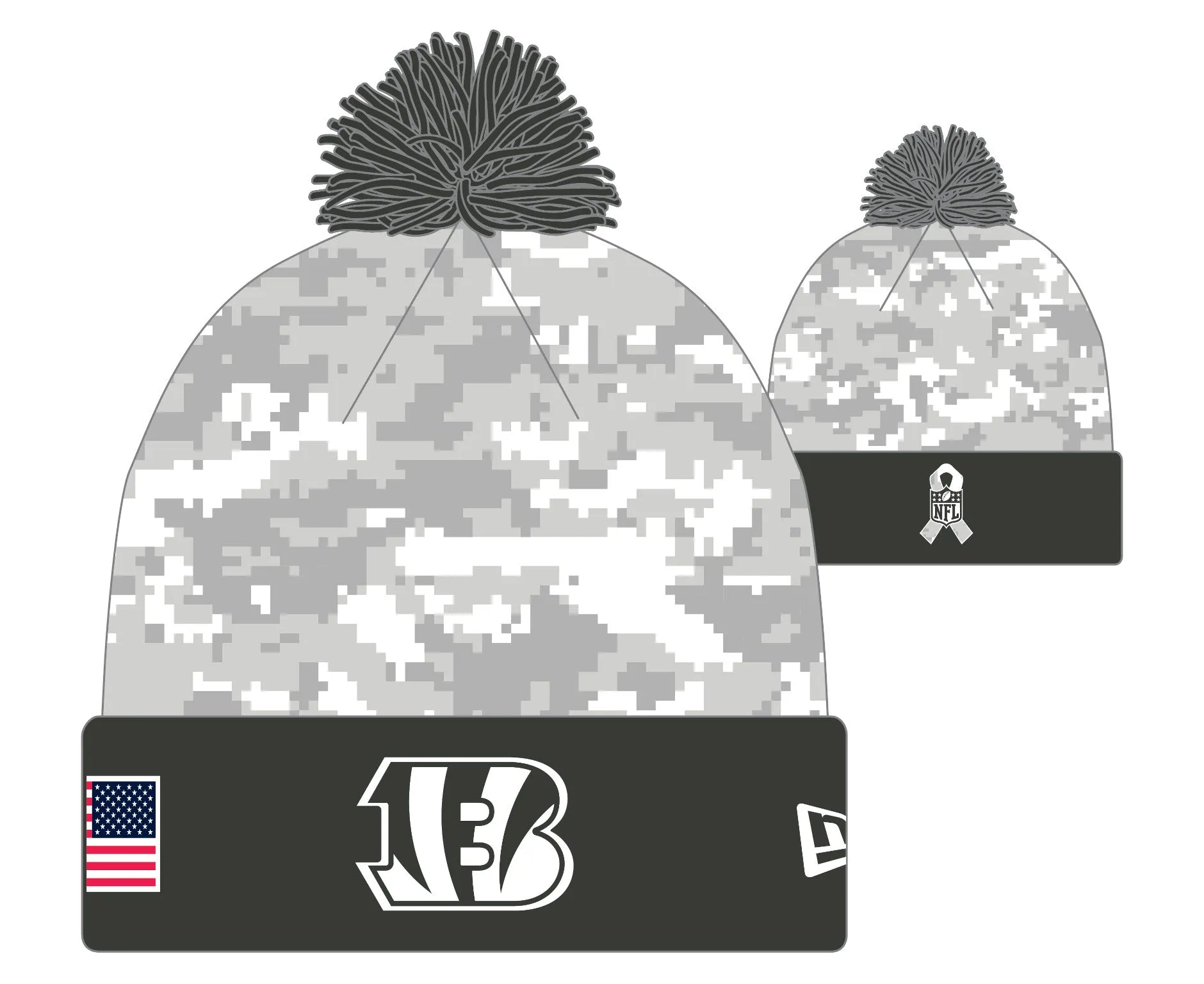 Gorro Sport Knit Salute To Service 24 Cincinnati Bengals