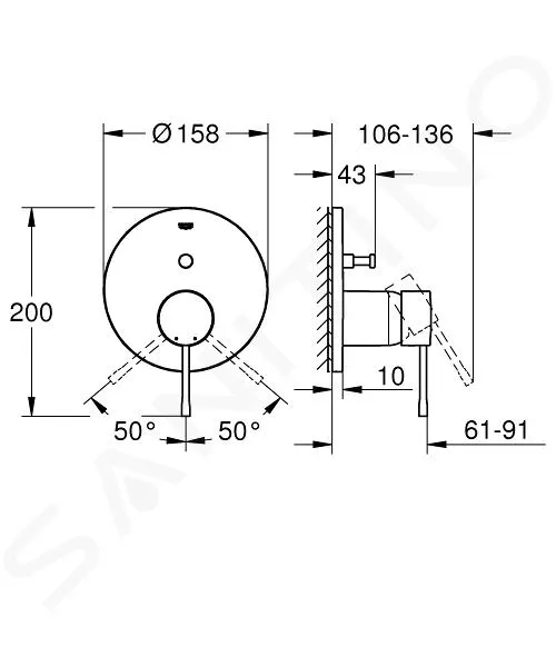 GROHE ESSENCE  GRIFO EMPOTRADO PARA 2 APARATOS, SUPERSTEEL 24058DC1