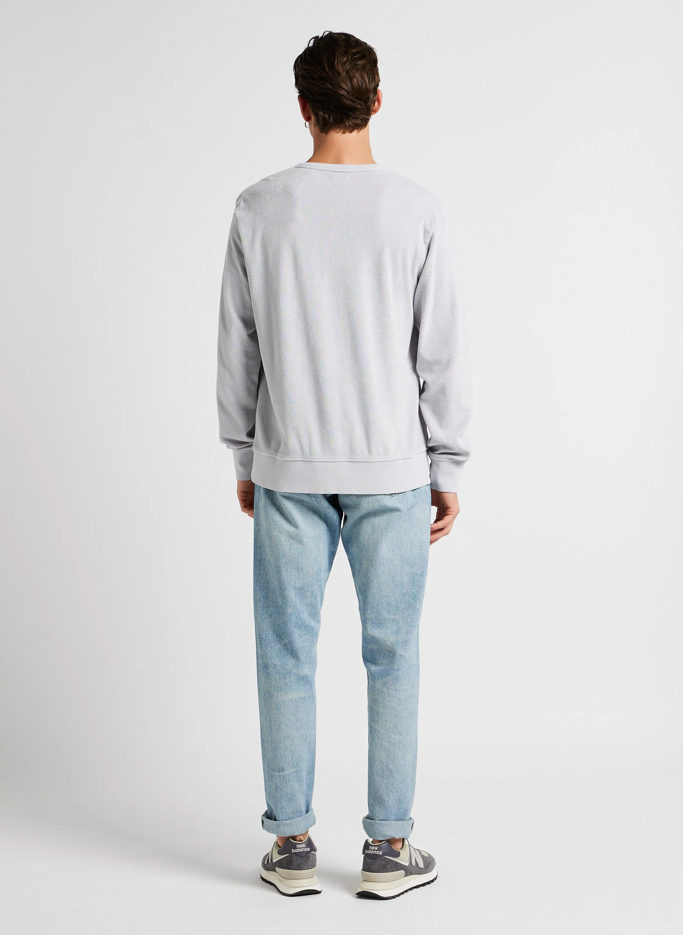 HARTFORD Sudadera recta de mezcla de algodón con cuello redondo en gris