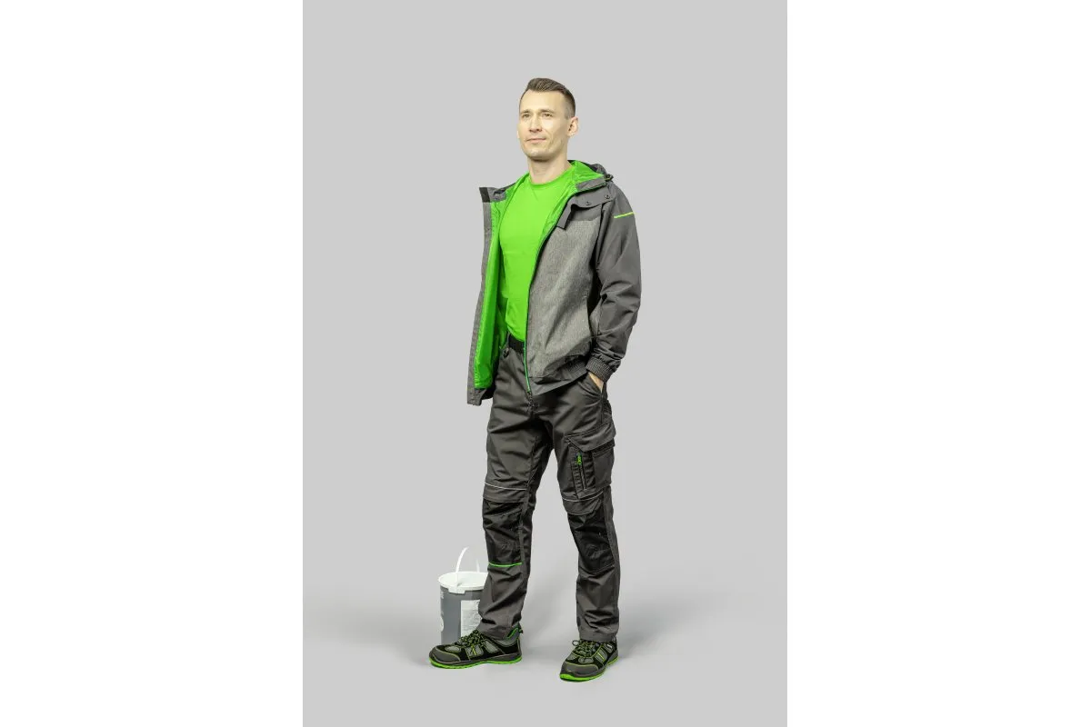 HEINER Chaquetón antilluvia gris oscuro/verde 2XL (56)