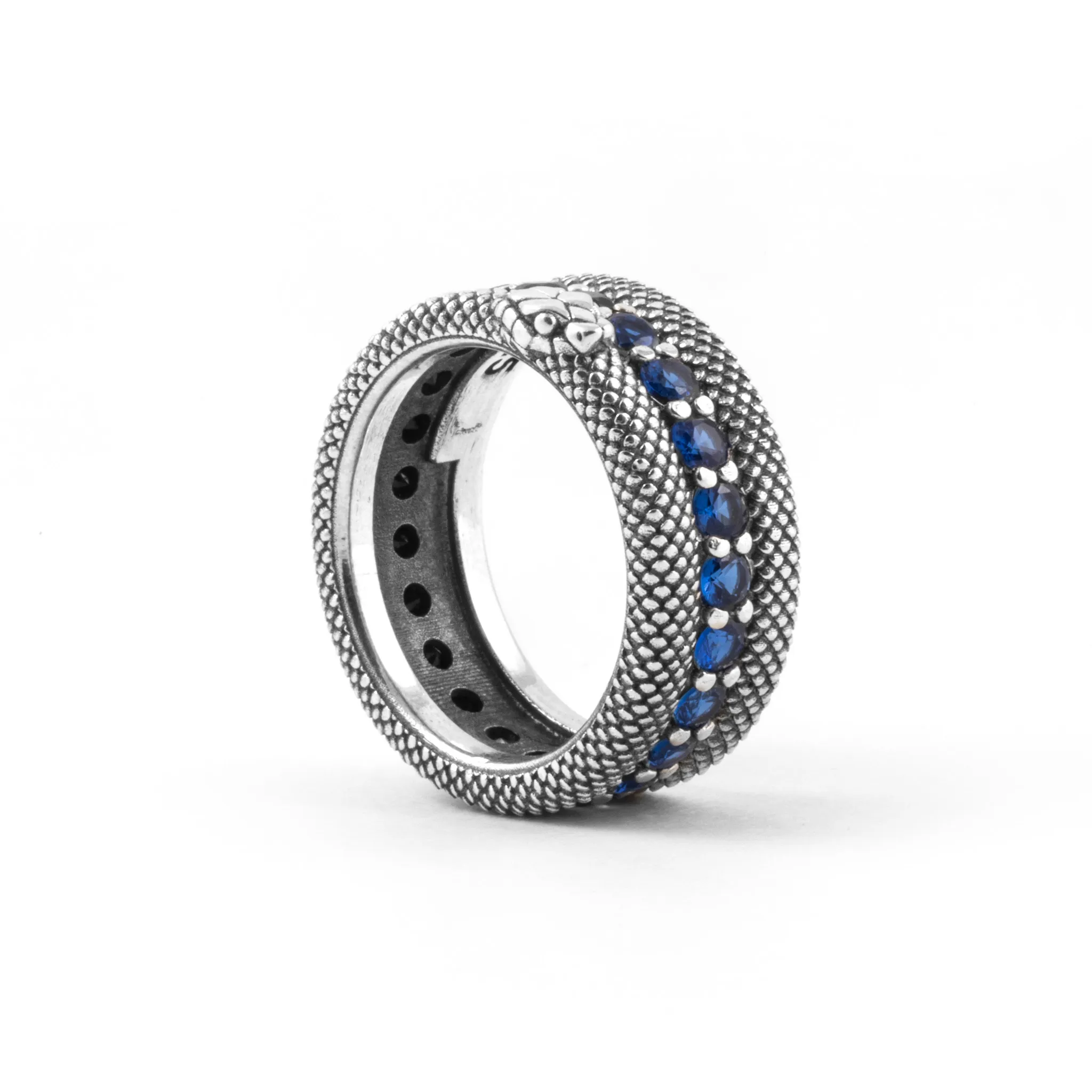IM INTER X NOVE25 ANILLO DE BRILLANTES NERAZZURRI CON DISEÑO ESCAMADO