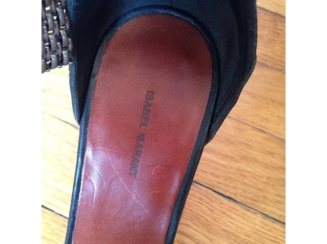 ISABEL MARANT Sandalias T.UE 37 Cuero Negro 