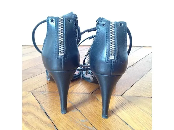 ISABEL MARANT Sandalias T.UE 37 Cuero Negro 